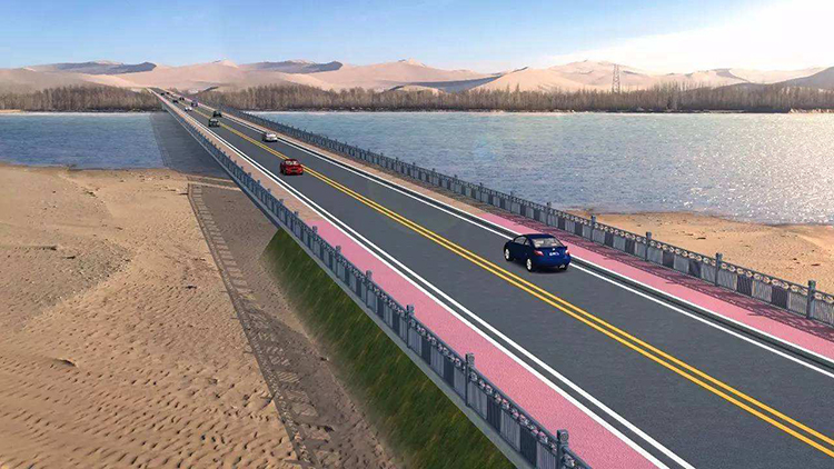 敦煌鸣沙山景观大道